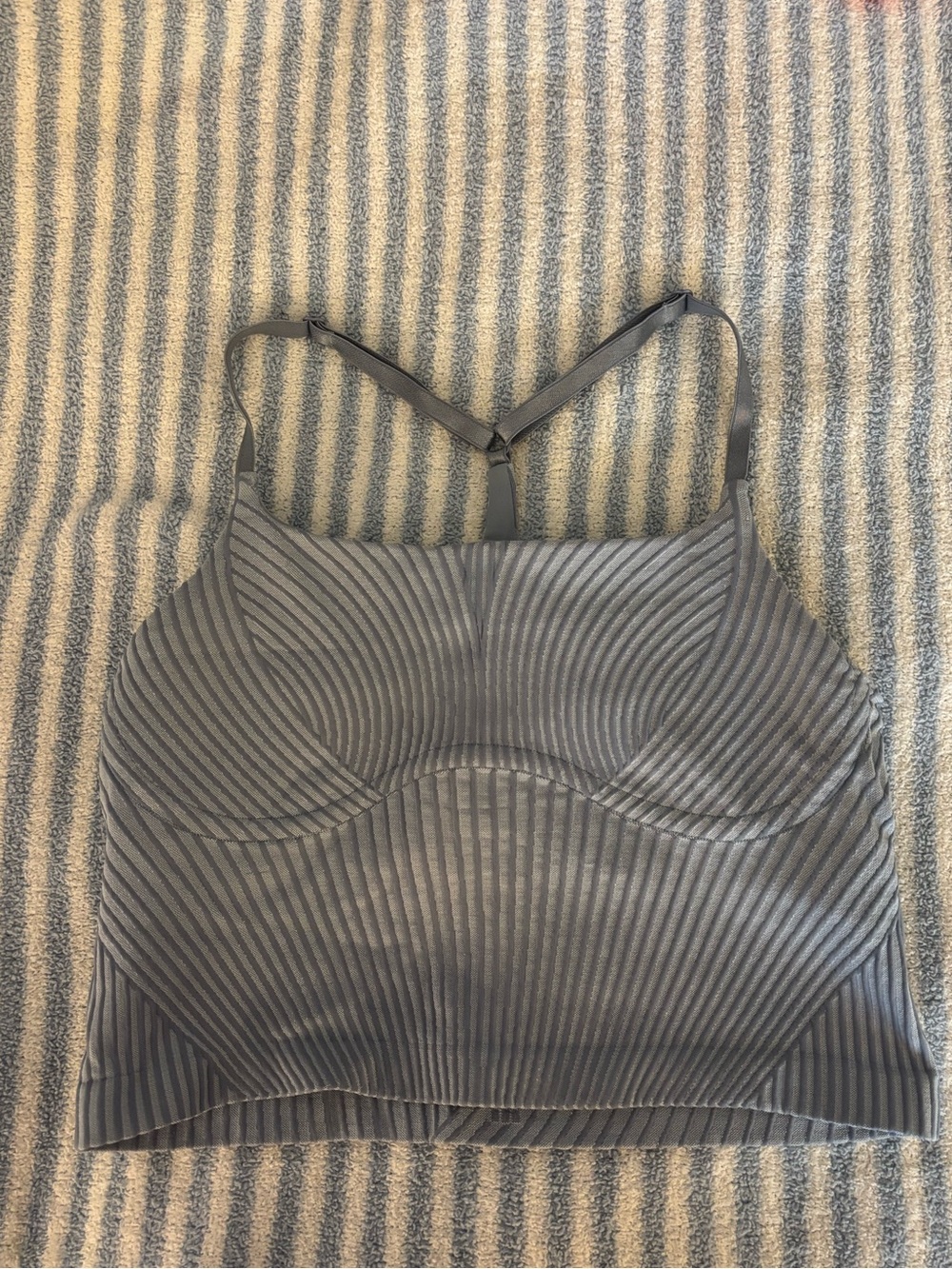 lululemon athletica Ribbed Blue-Gray Crop Bralette